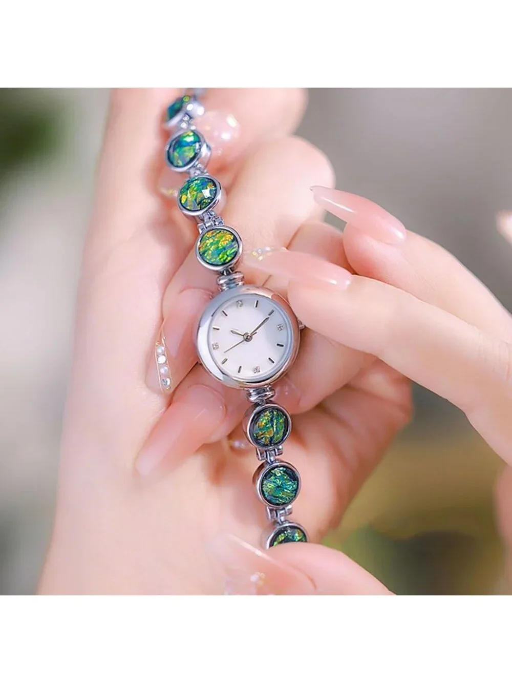 Women's Silver Crystal Diamond Bracelet Watch Stainless Steel Waterproof Quartz